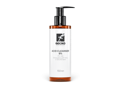Gecko очищающий гель с кислотами Acid Cleanser 8%. Ph 3.6