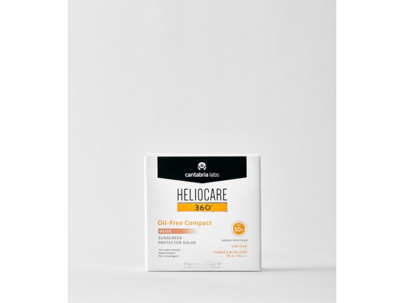 Cantabria Labs Heliocare Oil-Free Compact SPF 50+ (Beige) — Солнцезащитная крем-пудра компактная с SPF 50+, оттенок Beige, 10 г
