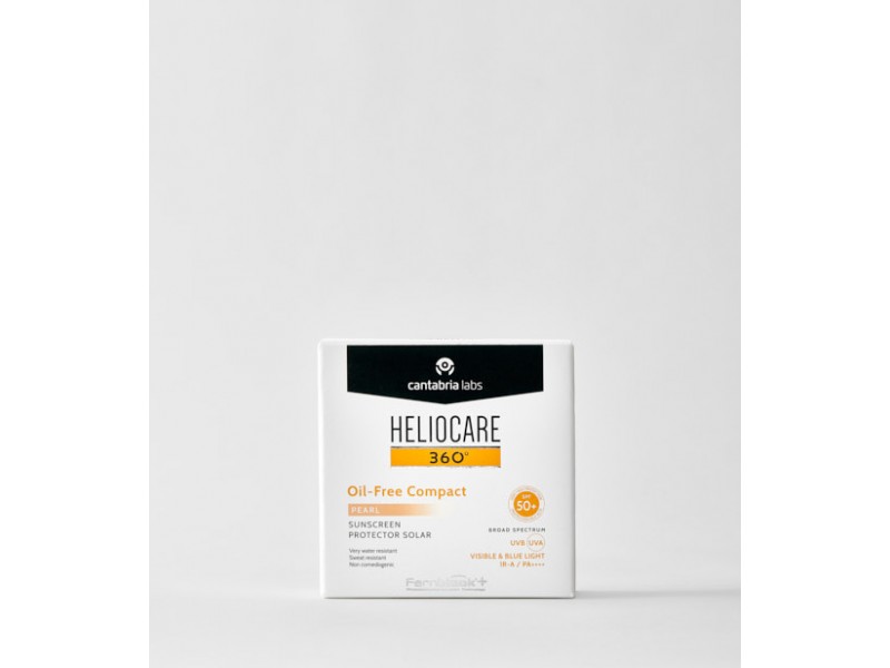 Cantabria Labs Heliocare Oil-Free Compact SPF 50+ (Pearl) — Солнцезащитная крем-пудра компактная с SPF 50+, оттенок светлый, 10 г